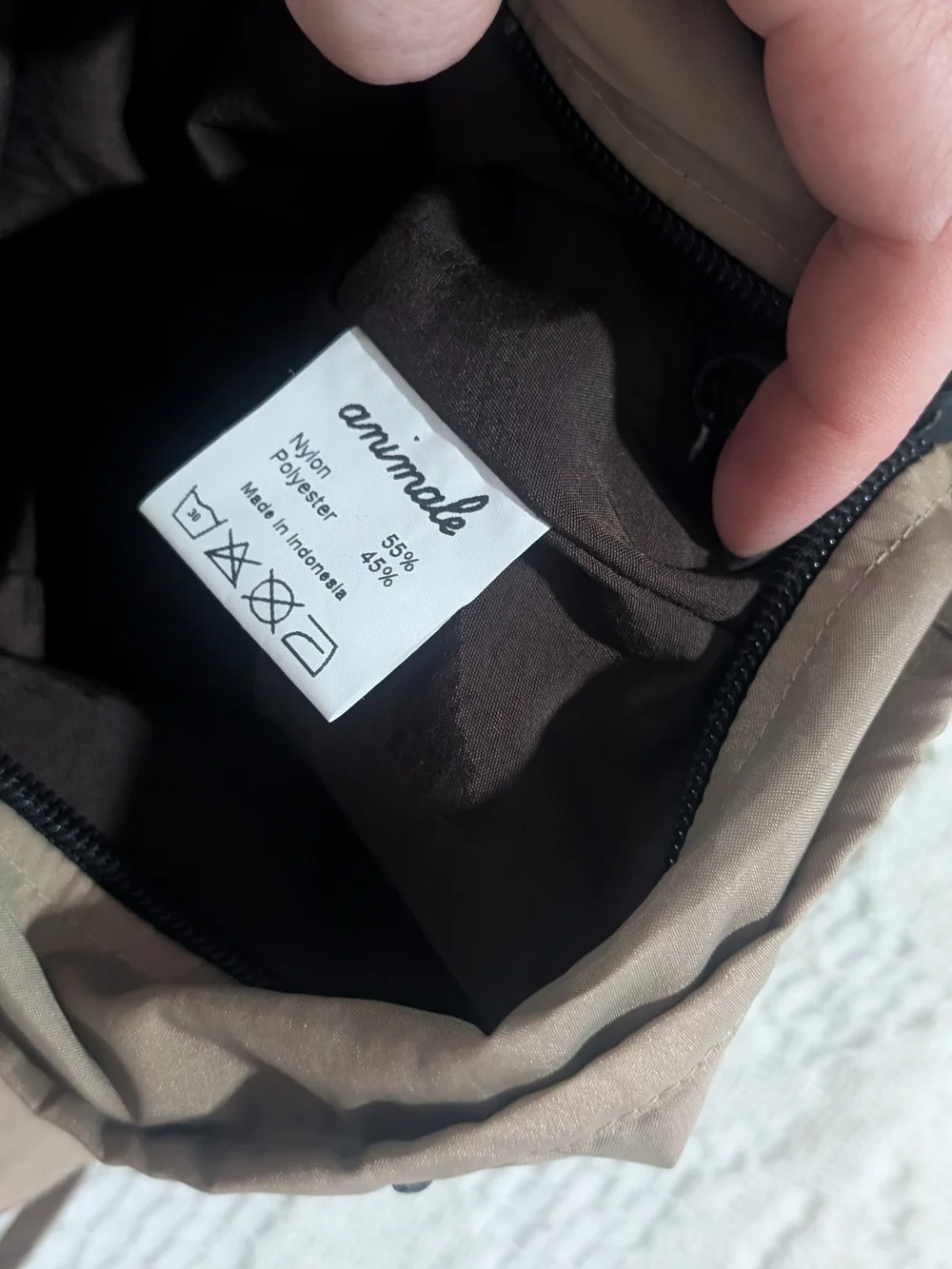 Animale Taupe Hobo Bag with Black Trim